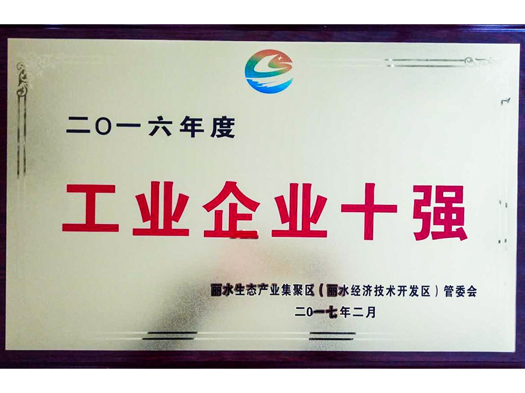 2016年度麗水經(jīng)濟(jì)開(kāi)發(fā)區(qū)工業(yè)企業(yè)十強(qiáng)